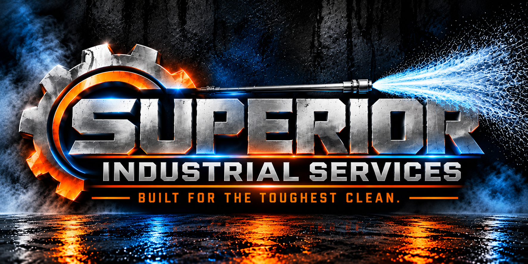 Superior Industrial Services gear and hydroblasting logo